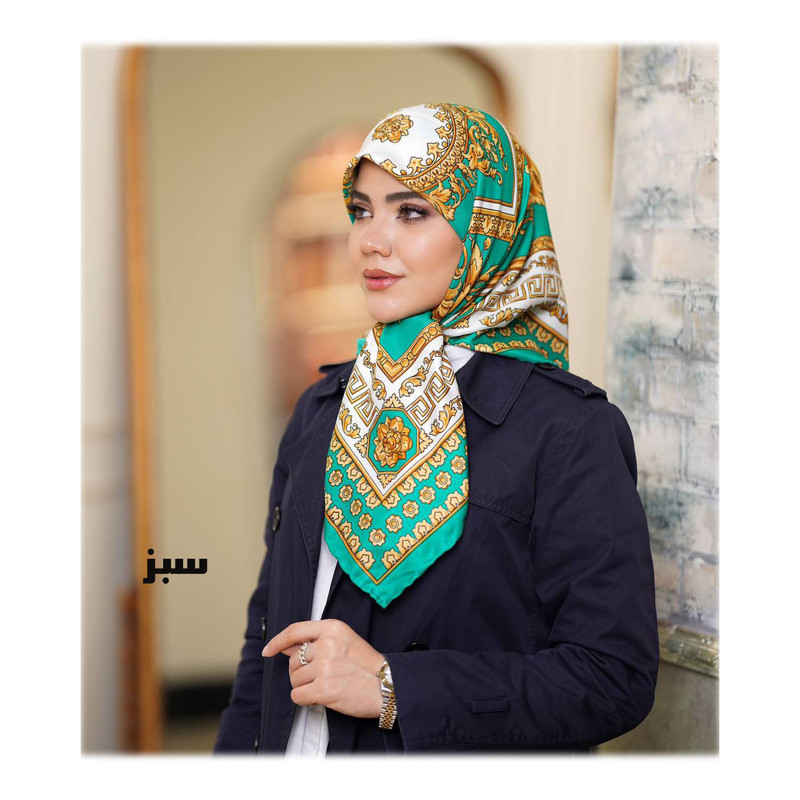 روسری زنانه مدل ابریشم توییل دست دوز کد R54-100