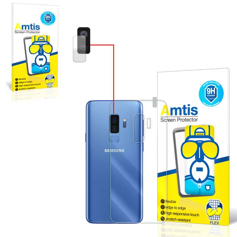 محافظ لنز دوربین امتیس مدل s9 plus مناسب برای گوشی موبایل سامسونگ GALAXY S9 PLUS به همراه محافظ پشت گوشی