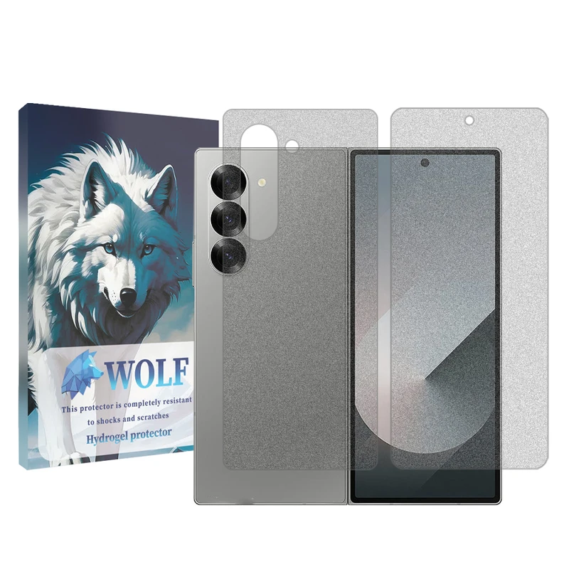 محافظ صفحه نمایش مات ولف مدل Tough مناسب برای گوشی موبایل سامسونگ Galaxy Z Fold 6 به همراه محافظ پشت گوشی