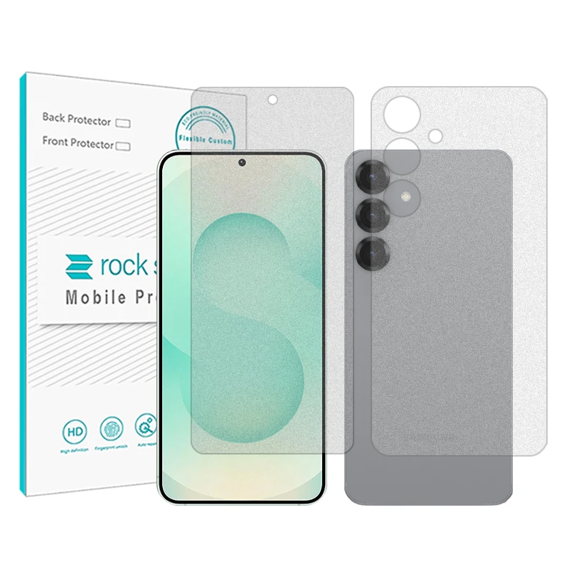 محافظ صفحه نمایش مات راک اسپیس مدل Resistant مناسب برای گوشی موبایل سامسونگ Galaxy S25 به همراه محافظ پشت گوشی