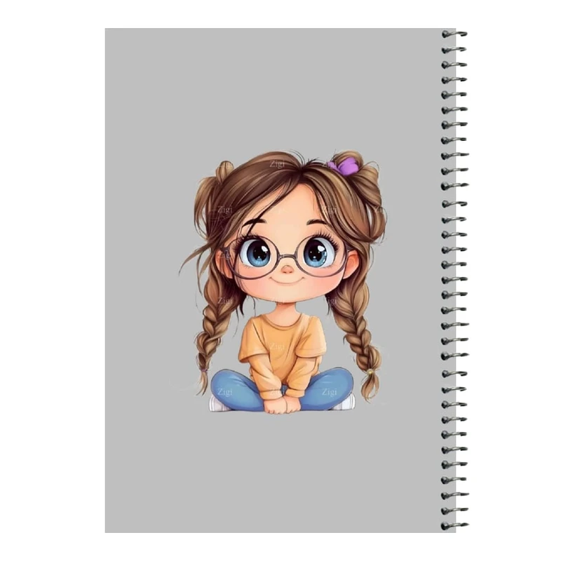 دفتر مشق 80 برگ اس جی مدل دخترک عینکی   