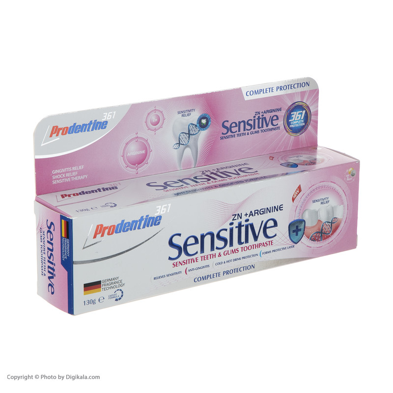 خمیر دندان پرودنتین 361 مدل Sensitive وزن 130 گرم خمیر دندان پرودنتین 361 مدل Sensitive وزن 130 گرم