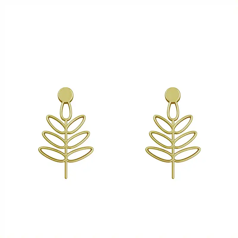 گوشواره طلا 18 عیار زنانه مدوپد مدل برگ کد GA1-16009