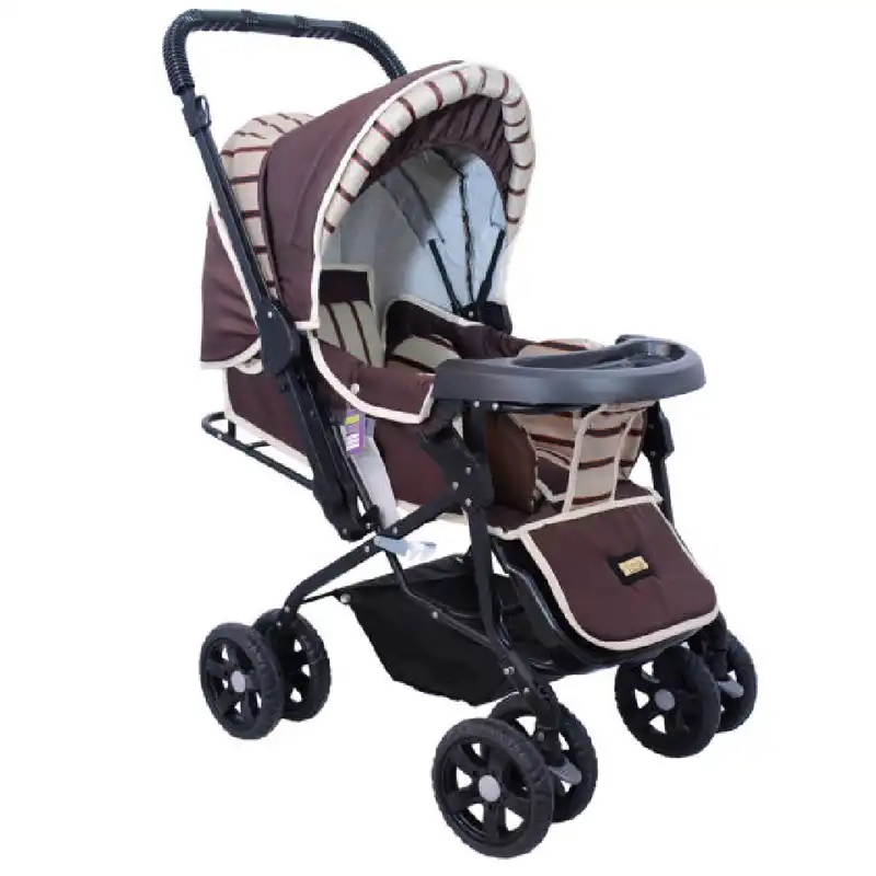 ست کالسکه و کریر مدل راه راه کد 22 به همراه روروئک و ساک لوازم کودک