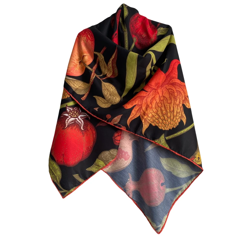 روسری زنانه مدل نخی کجراه پاییزه دست دوز کد 1323