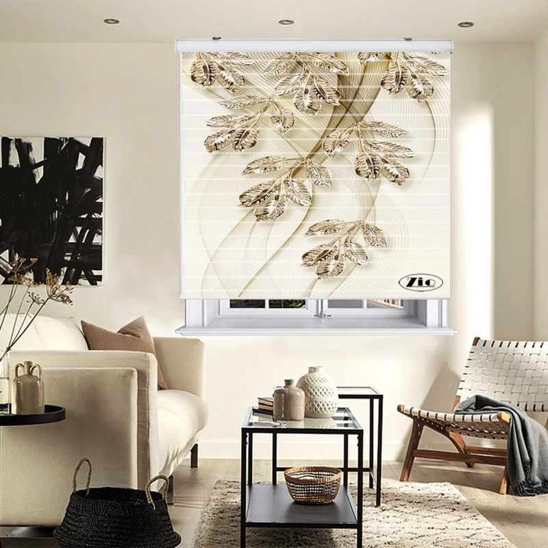 پرده زبرا زیو مدل سیلوئت 3D1143 سایز 150x150 سانتی متر