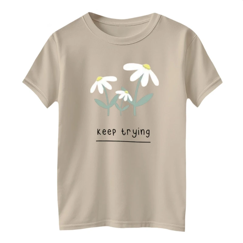 تی شرت آستین کوتاه بچگانه مدل گل بابونه کد 2