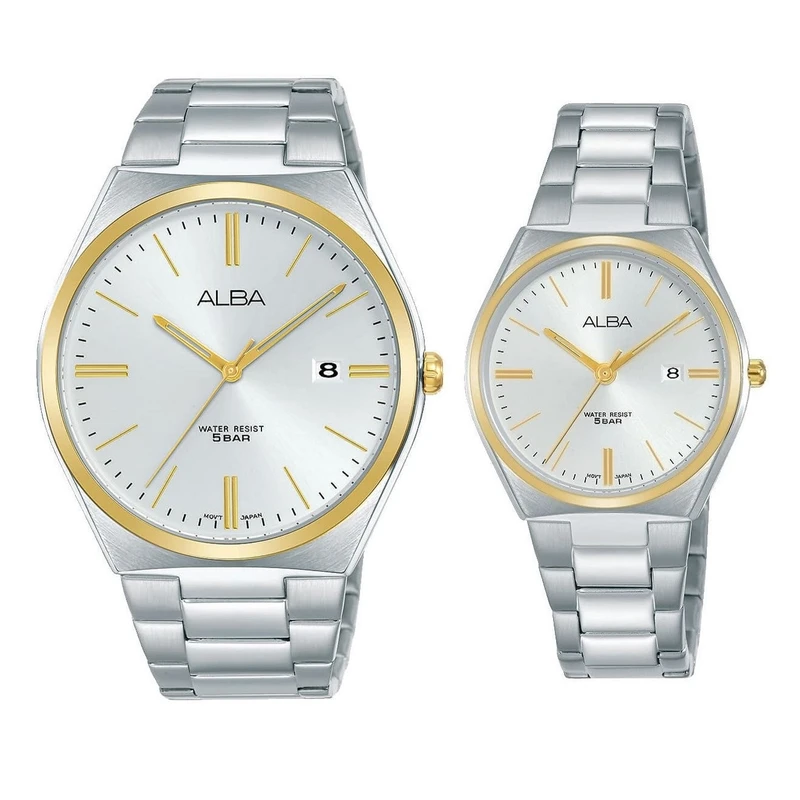 ست ساعت مچی عقربه ای زنانه و مردانه آلبا مدل as9h82-x1      ah7s24-x1