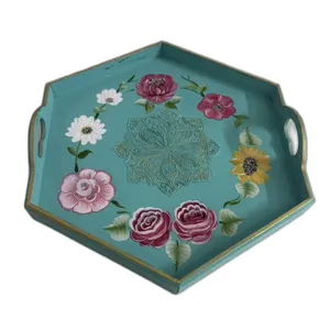 سینی مدل شش ضلعی چوبی