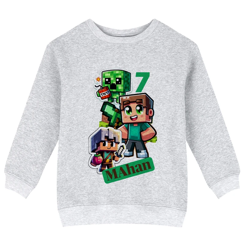 سویشرت پسرانه مدل X65 طرح ماینکرفت