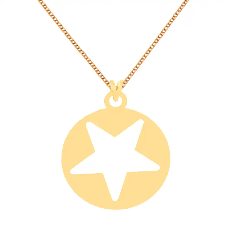 گردنبند طلا 18 عیار زنانه کرابو طرح تک ستاره مدل Kr71770
