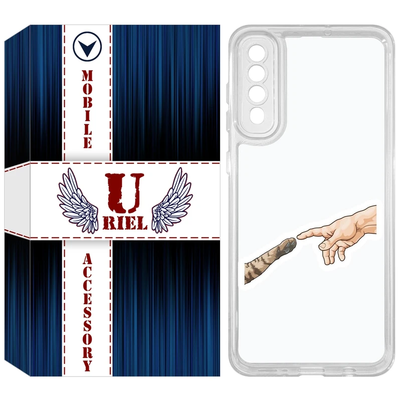 کاور یوریل مدل Clear کد 94 طرح دست گربه مناسب برای گوشی موبایل سامسونگ Galaxy A50 / A50S / A30S
