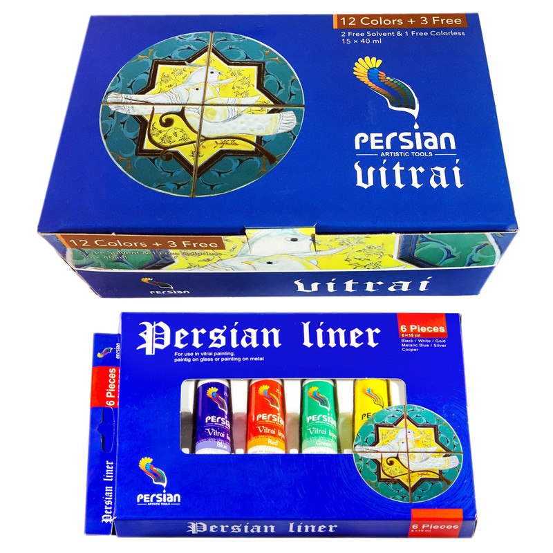 ست نقاشی روی شیشه پرشین کد D&V12+3 مجموعه 21 عددی