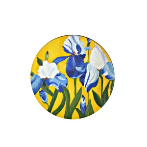 بشقاب دیوارکوب سفالی طرح گل کد D777_o 