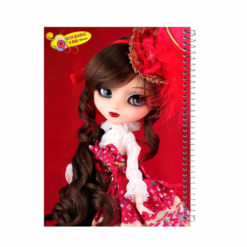 دفتر مشق 100 برگ گلبرگ طرح دخترعروسکی کد 729