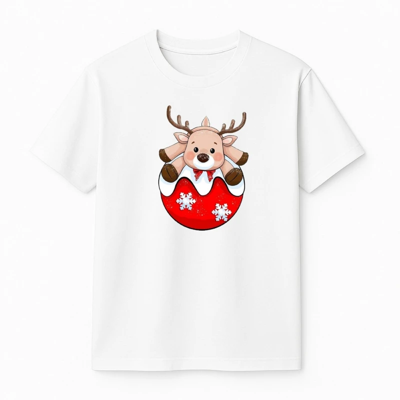 تی‌شرت آستین کوتاه پسرانه مدل گوزن کریسمس کد  کد v1 