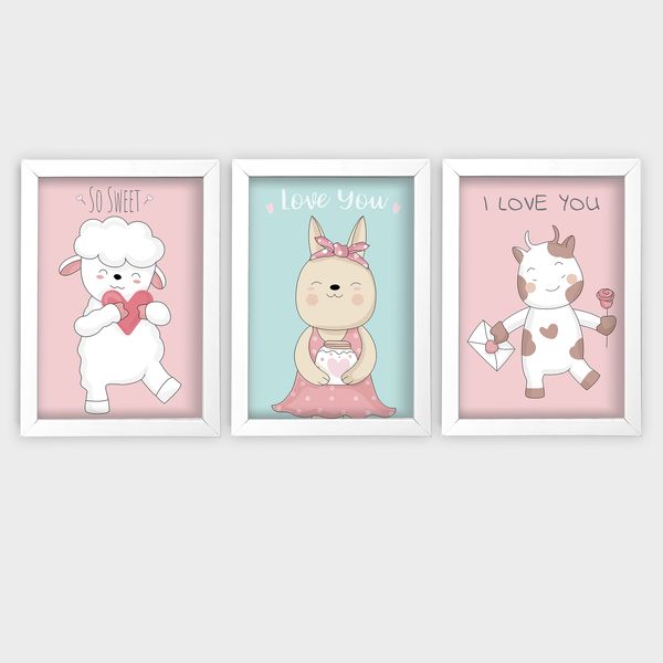 تابلو اتاق کودک آرتیفن کد K157W مجموعه 3 عددی