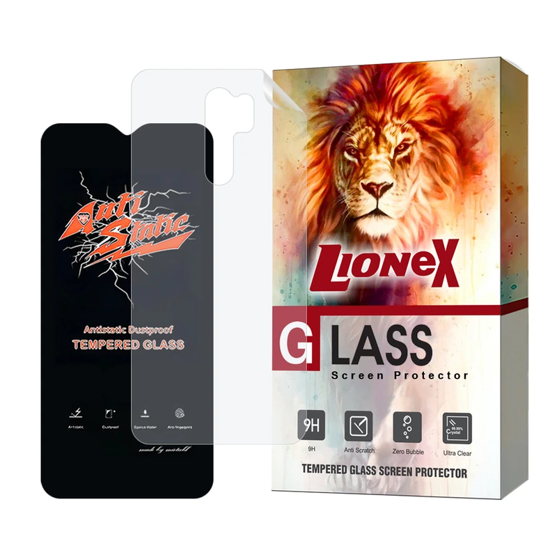محافظ صفحه نمایش آنتی استاتیک لایونکس مدل ANTNABKLI  مناسب برای گوشی موبایل شیائومی Redmi 9 به همراه محافظ پشت گوشی