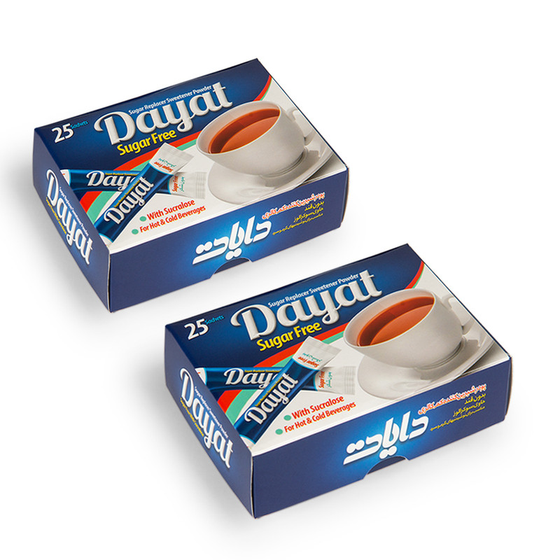 ساشه پودر شیرین کننده بدون قند دایات - 2 بسته 25 عددی
