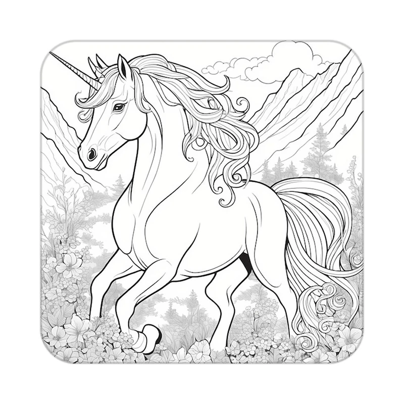 زیر لیوانی کاکتی طرح اسب تک شاخ و یونیکورن مدل mp31435