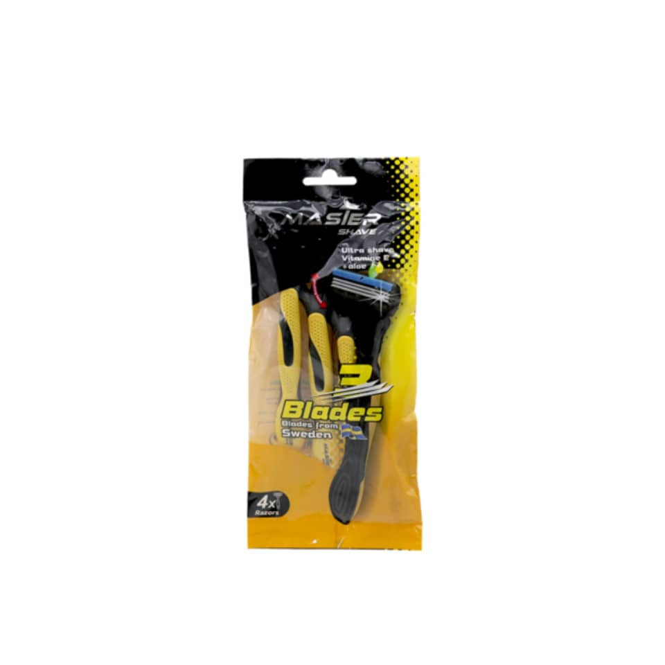 خودتراش مستر شیو مدل 3 blades بسته 4 عددی