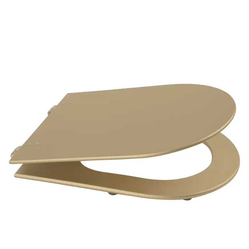 در توالت فرنگی مدل سنگ کوارتز نیم دایره طلایی