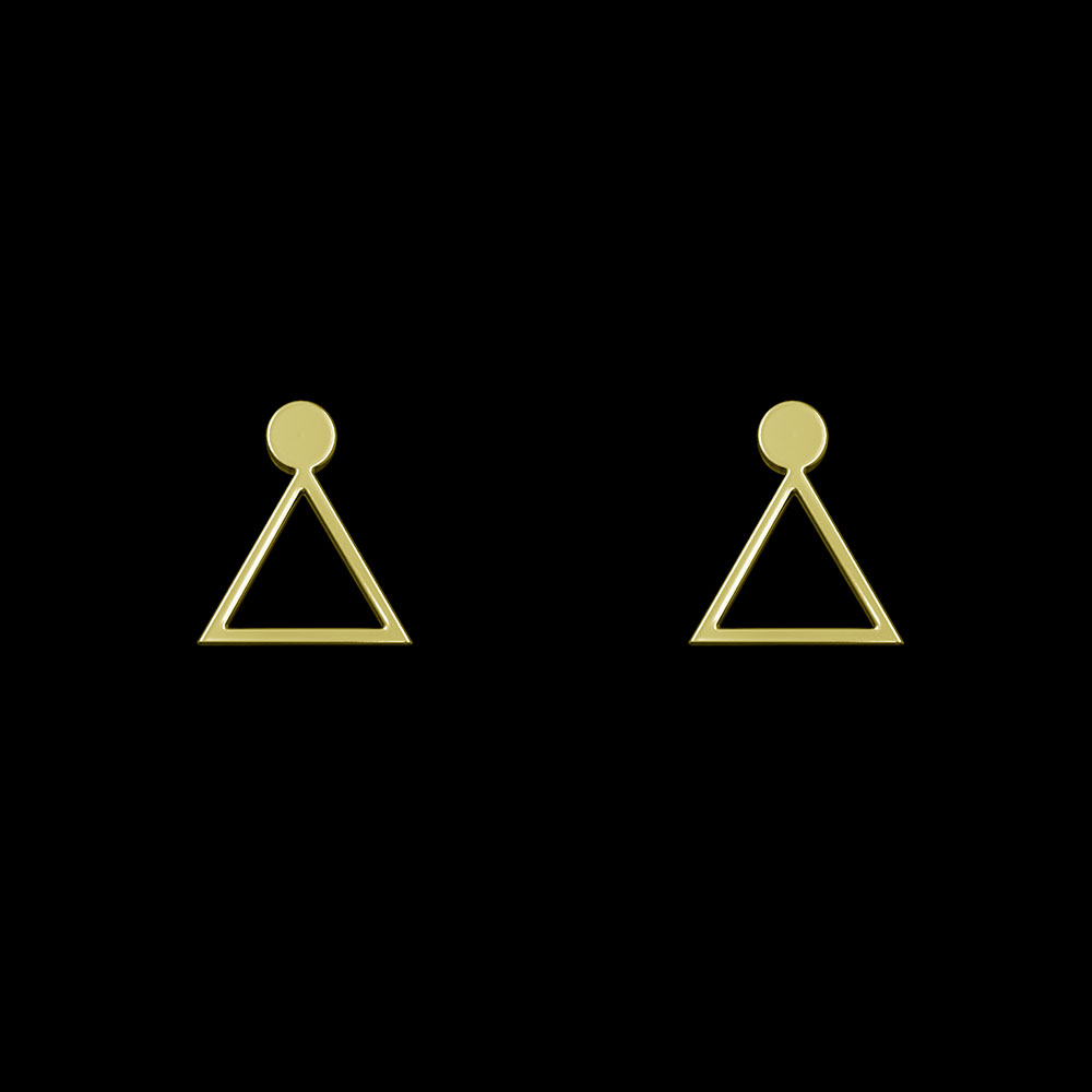 گوشواره طلا 18 عیار زنانه مدوپد مدل مثلث کد GA1-14665