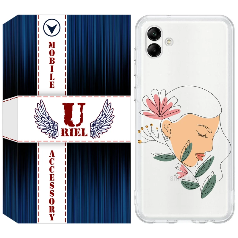 کاور یوریل مدل Clear کد 53 طرح صورت زن مناسب برای گوشی موبایل سامسونگ Galaxy A04e