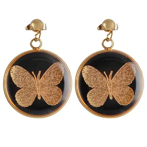 گوشواره طلا 24 عیار الون طرح پروانه کد 198393