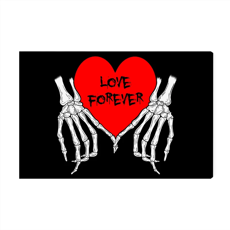 تابلو شاسی عرش مدل فانتزی اسکلت و قلب Love forever کد As2004