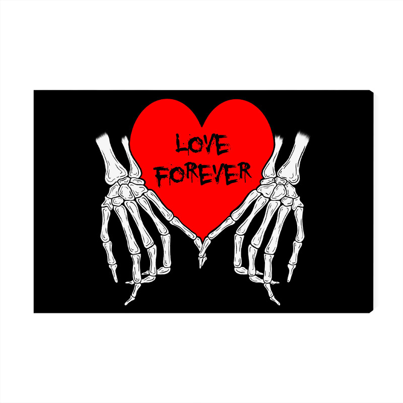 تابلو شاسی عرش مدل فانتزی اسکلت و قلب Love forever کد As2004