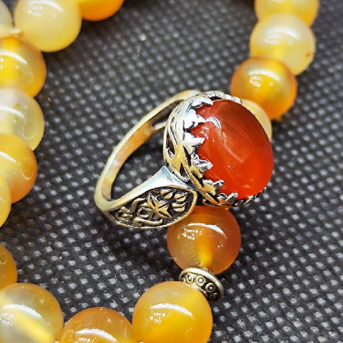 انگشتر نقره مردانه مدل سنگ عقیق یمنی کد 220 انگشتر نقره مردانه مدل سنگ عقیق یمنی کد 220