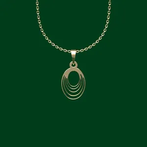 گردنبند طلا 18 عیار زنانه مدوپد مدل هندسی کد FF2-1-1091