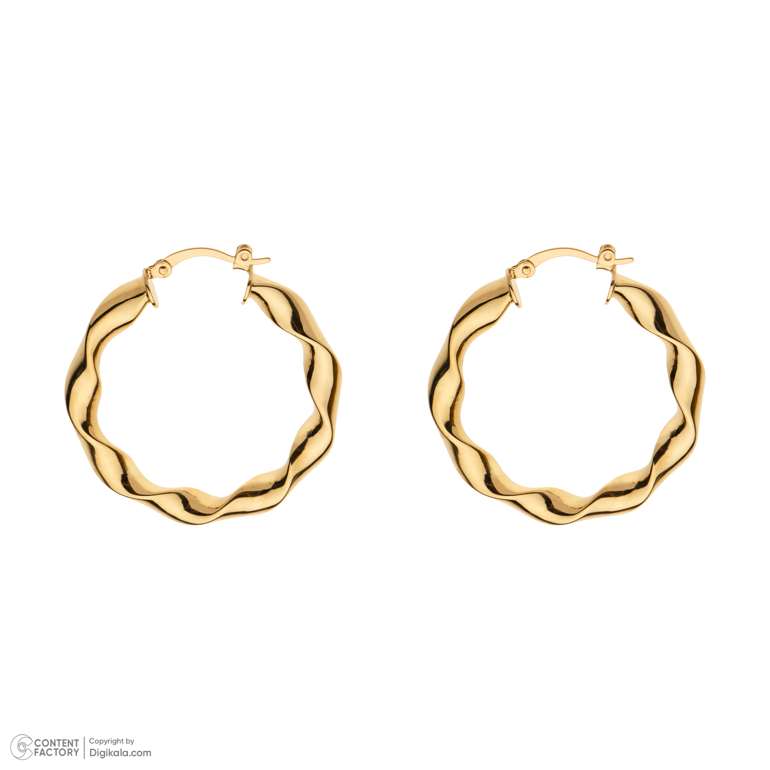 گوشواره حلقه‌ای طلا 18 عیار زنانه گلدم مدل E-3070039