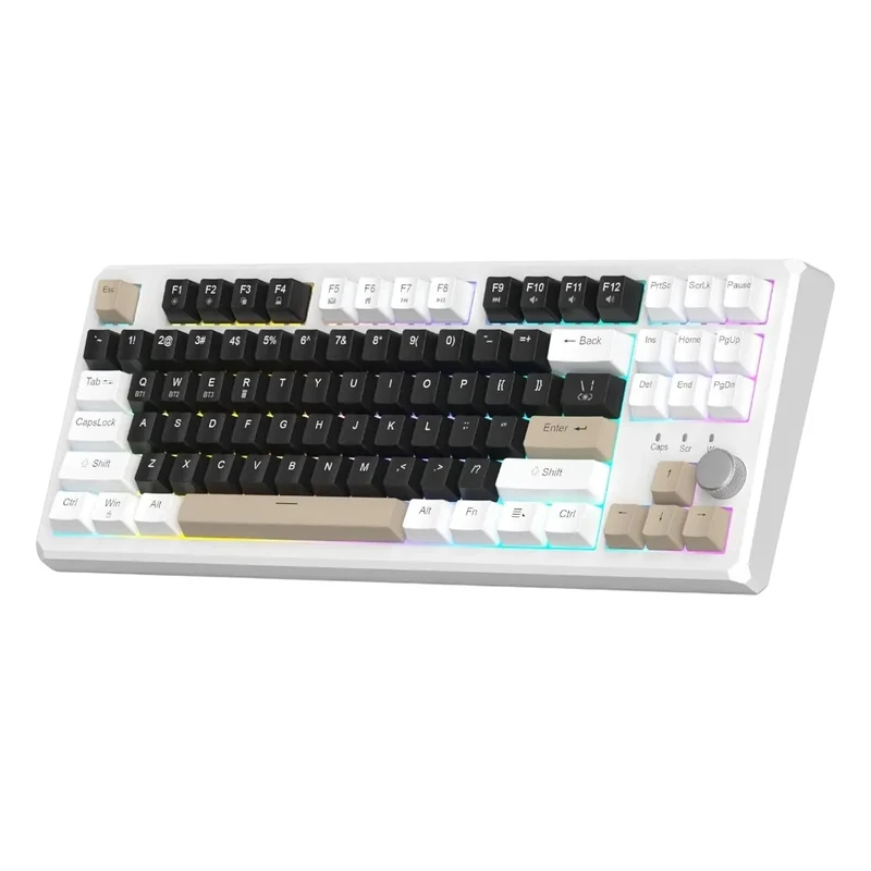 کیبورد بی‌سیم گیمینگ میجگی مدل SKY87 MOCHA BROWN