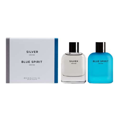  ست ادو تویلت مردانه زارا مدل Silver Blue Spirit حجم 80 میلی لیتر