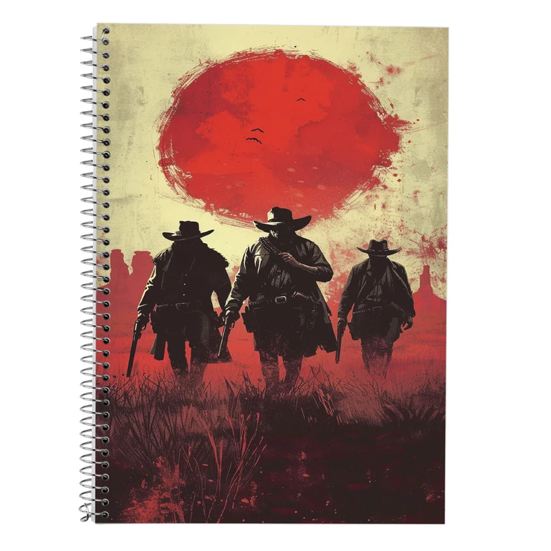 دفتر زبان 50 برگ مدوپد مدل سه خط طرح رد دد red dead کد DF13537