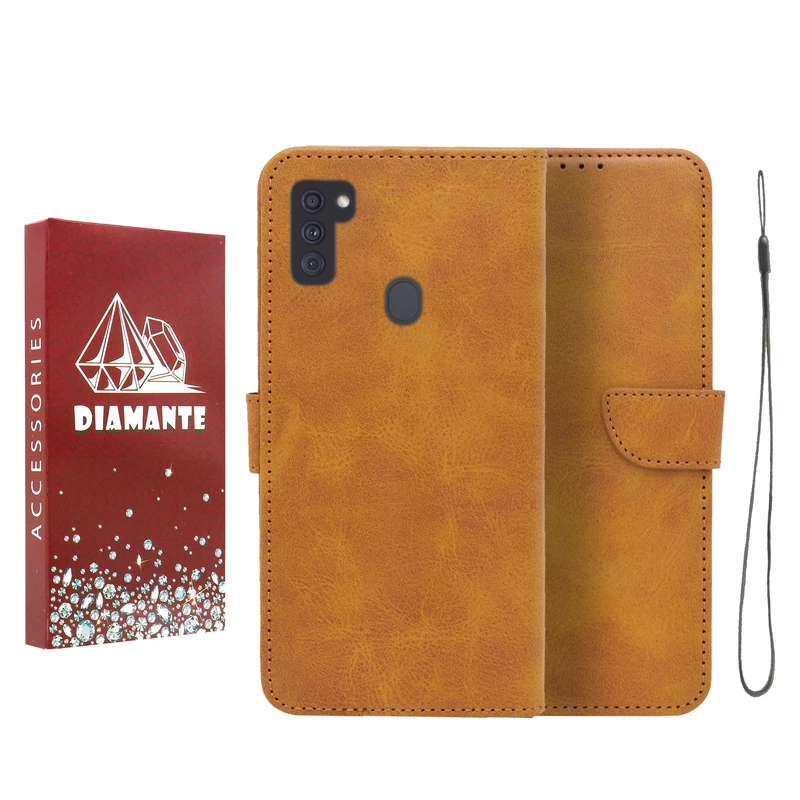 کیف کلاسوری دیامانته مدل Bandaviz Rd مناسب برای گوشی موبایل سامسونگ Galaxy A11 به همراه بند آویز 