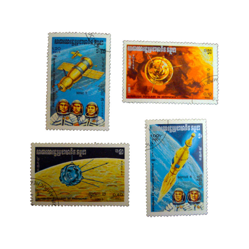 تمبر یادگاری مدل فضایی کد bc-2314 مجموعه 4 عددی