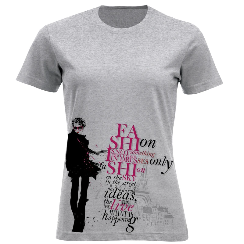 تی شرت آستین کوتاه زنانه مدل دختر وحروف F961