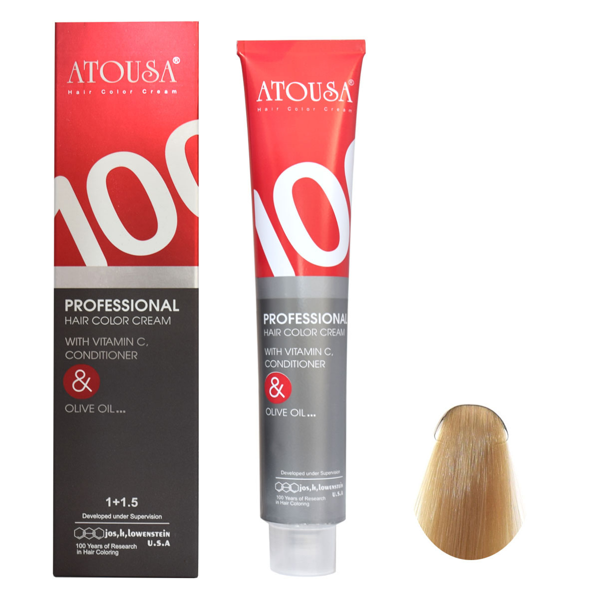 رنگ مو آتوسا شماره 12.35 حجم 100 میلی لیتر رنگ بلوند ابریشمی