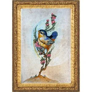 تابلو فرش دستباف فرش میرنظامی مدل پرنده طولی کد 858