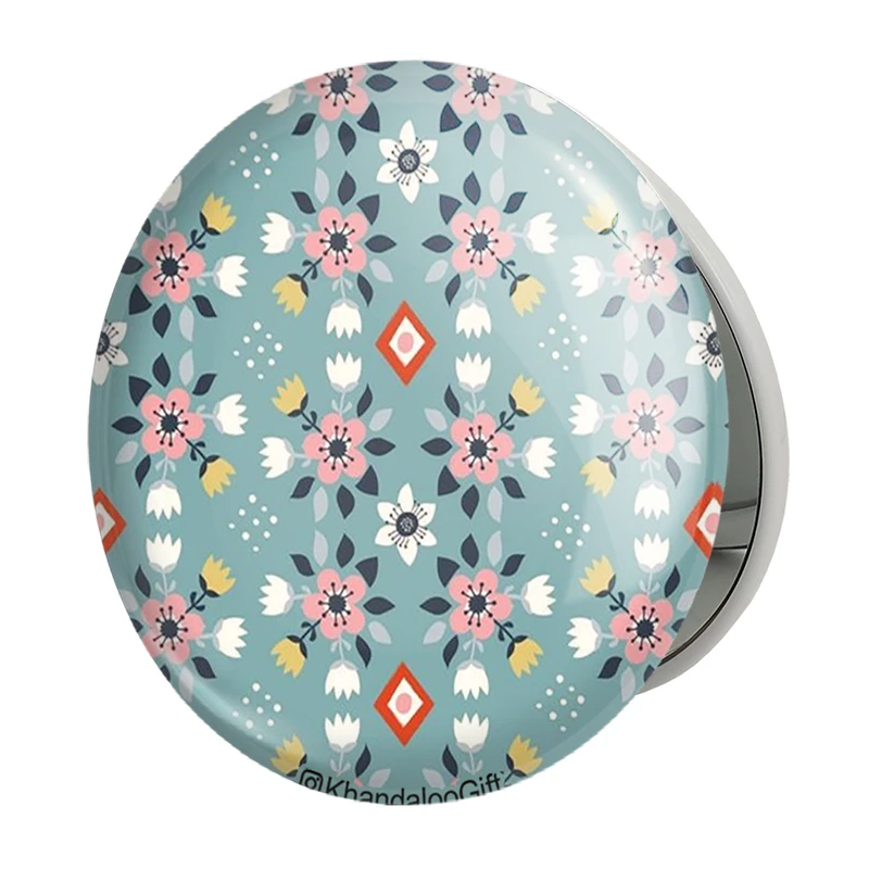 آینه جیبی خندالو طرح گل مدل تاشو کد 5438 