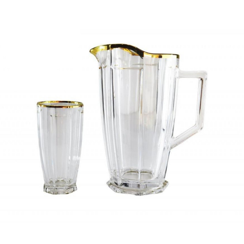 ست پارچ و لیوان 7 پارچه مدل لب طلایی کد sfeng 337