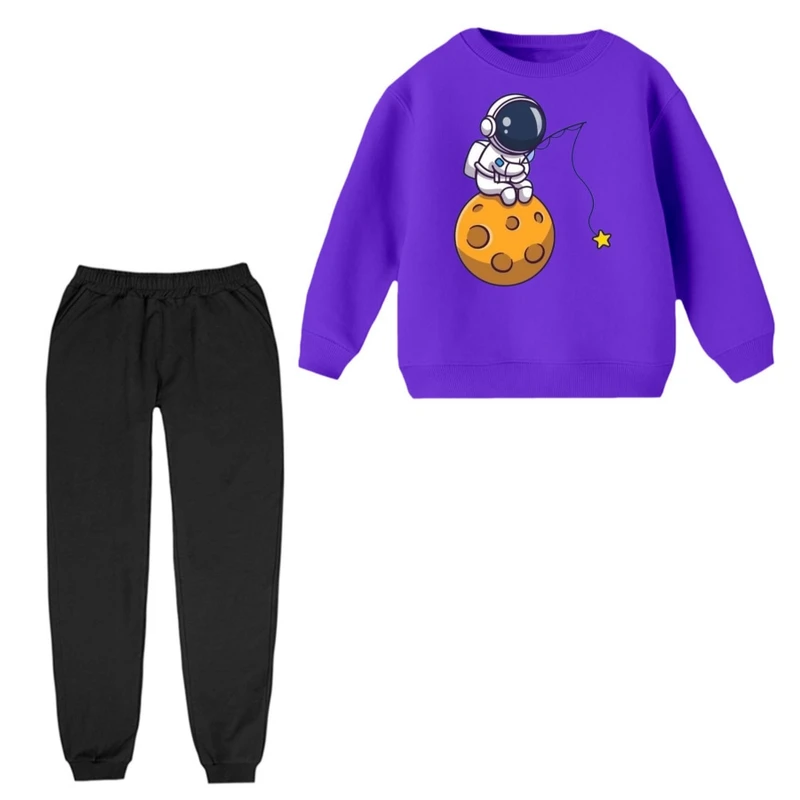 ست سویشرت و شلوار راحتی بچگانه مدل فضانورد و ماه کد۳  