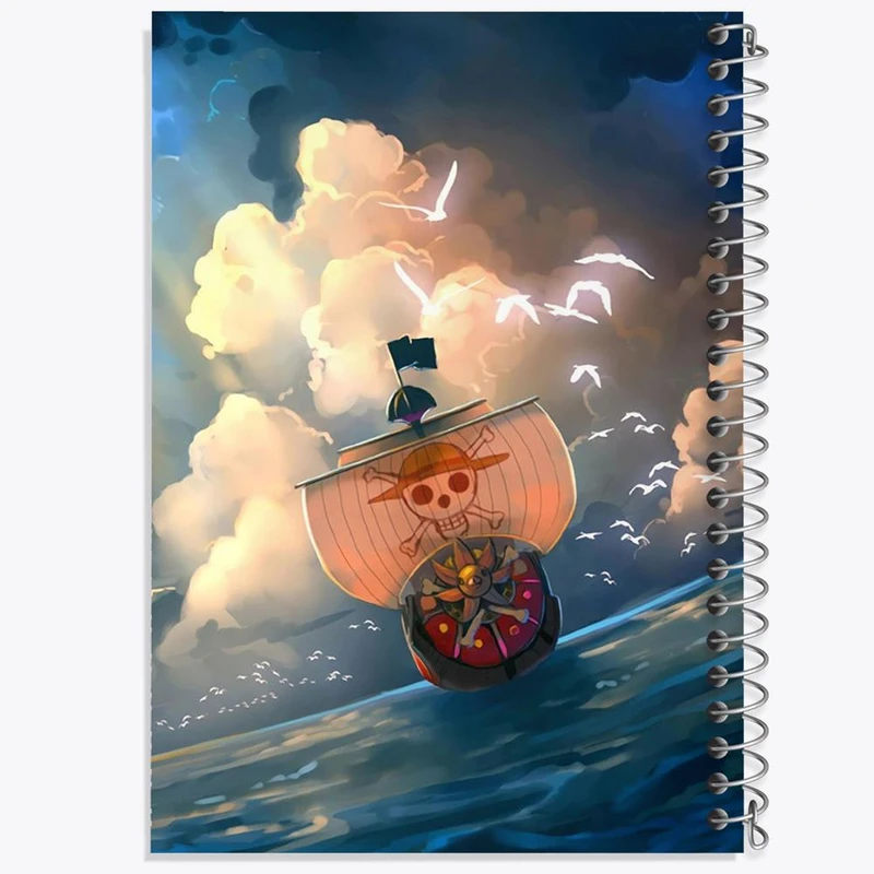دفتر شطرنجی 50 برگ خندالو طرح کشتی مری انیمه وان پیس One Piece کد 11414