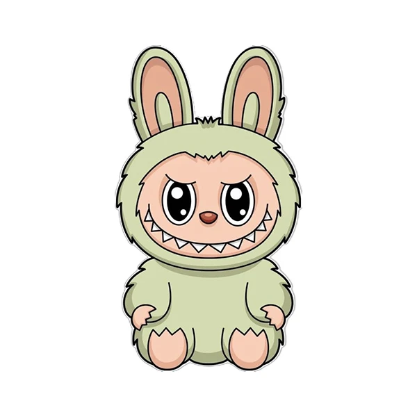 استیکر پارچه و لباس پاد آفرین طرح لبوبو کد 60