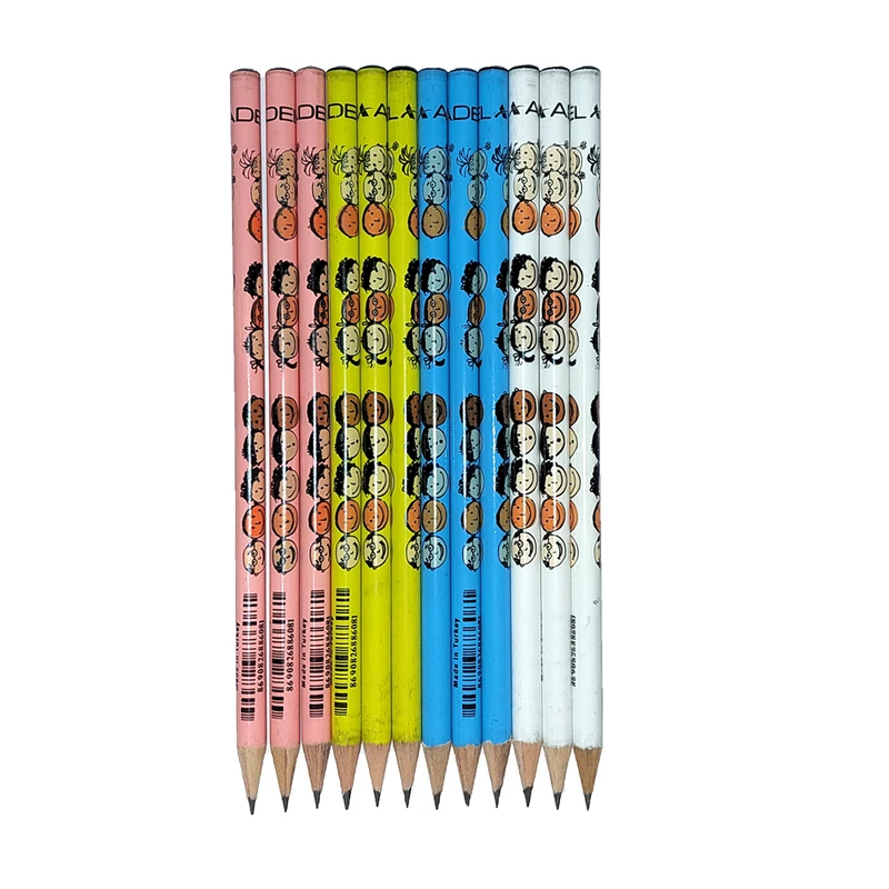 مداد مشکی آدل مدل smiling faces بسته 12 عددی