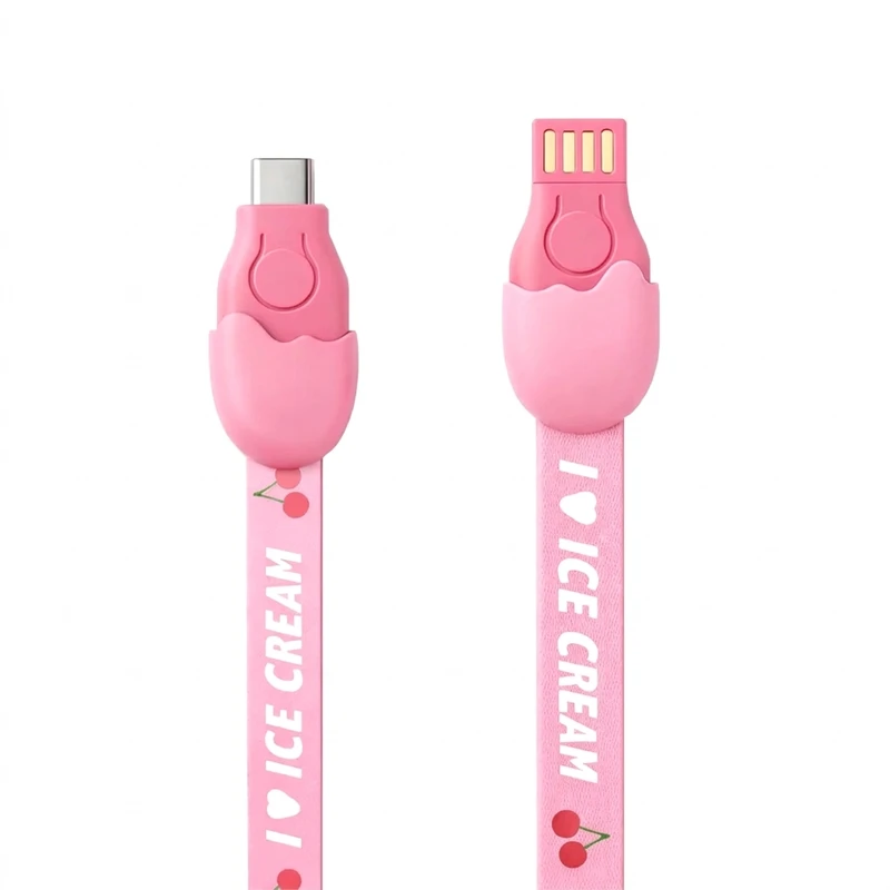 کابل تبدیل USB به USB-C مدل IceCream طول 0.9 متر بسته 10 عددی