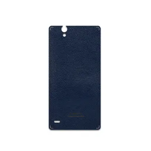 MAHOOT Deep-Blue-Leather Cover Sticker for Sony Xperia C4